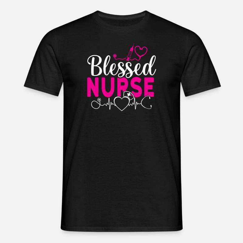 Blessed nurse Krankenschwester - Männer T-Shirt - Schwarz