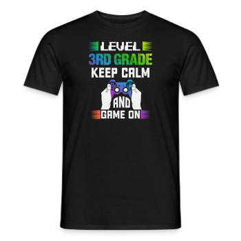 Niveau 3RD GRADE restez calme et jouez - T-shirt homme - noir - Devant - AI Model Male 178 light (178cm)