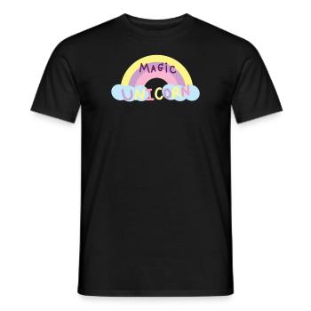 Einhorn Magic Unicorn - Men's T-Shirt - black - Front - AI Model Male 178 light (178cm)