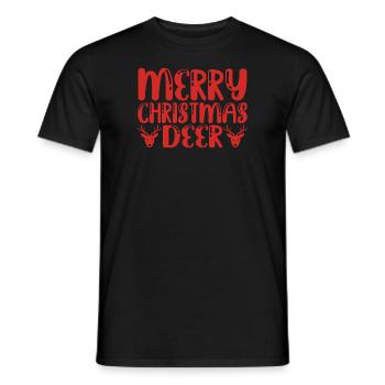 Affreux Noël Joyeux cerf de Noël - T-shirt homme - noir - Devant - AI Model Male 178 light (178cm)
