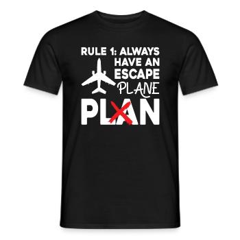 Pilote de ligne Pun Escape Pilote d’avion - T-shirt homme - noir - Devant - AI Model Male 178 light (178cm)