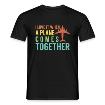 Airline Pilot Airplane Airline Flight - Men's T-Shirt - black - Front - AI Model Male 178 light (178cm)