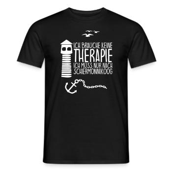 Ich brauche keine Therapie nach SCHIERMONNIKOOG - Männer T-Shirt - Schwarz - Vorne - AI Model Male 178 light (178cm)