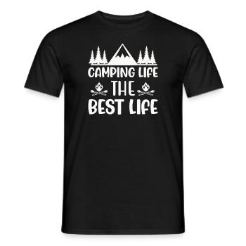 Hiking Hikers Camping funny saying - Men's T-Shirt - black - Front - AI Model Male 178 light (178cm)