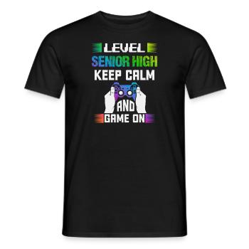 Niveau SENIOR HIGH garder son calme et jouer - T-shirt homme - noir - Devant - AI Model Male 178 light (178cm)
