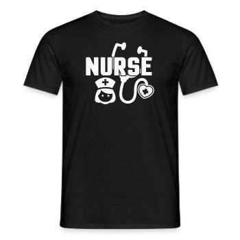 Krankenschwester - Männer T-Shirt - Schwarz - Vorne - AI Model Male 178 light (178cm)