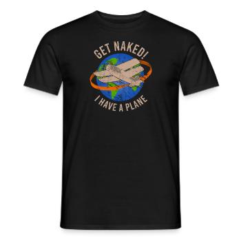 Airline Pilot Aviation Pun for a company pilot - Men's T-Shirt - black - Front - AI Model Male 178 light (178cm)