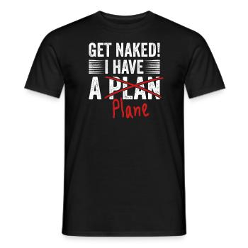 Airline Pilot Aviation Pun for a company pilot - Men's T-Shirt - black - Front - AI Model Male 178 light (178cm)