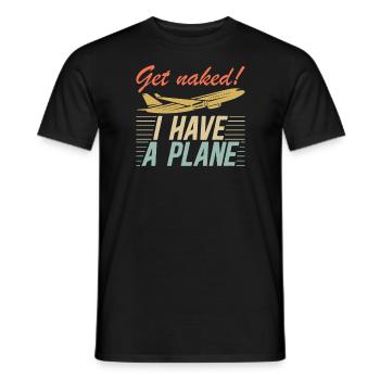 Wordplay on the subject of Airline Pilot Aviation for - Men's T-Shirt - black - Front - AI Model Male 178 light (178cm)