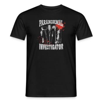 Ghost Hunting Paranormal Investigator - Men's T-Shirt - black - Front - AI Model Male 178 light (178cm)