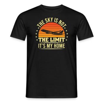 The sky is not the limit pilot aviation - Men's T-Shirt - black - Front - AI Model Male 178 light (178cm)