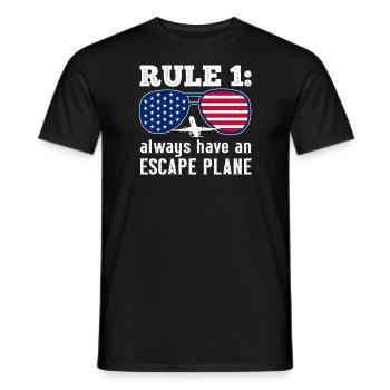 Ayez toujours un pilote de jeu de mots d’avion d’évacuation - T-shirt homme - noir - Devant - AI Model Male 178 light (178cm)