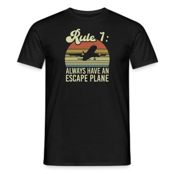 Escape plane pun for a cargo pilot - Men's T-Shirt - black - Front - AI Model Male 178 light (178cm)