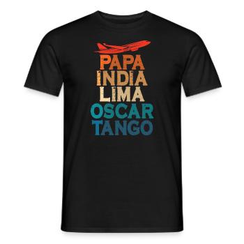 Alphabet Pilot Aviation Funk Airband Airline Pilot - Männer T-Shirt - Schwarz - Vorne - AI Model Male 178 light (178cm)