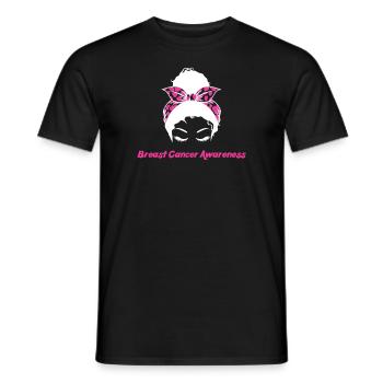 Messy Bun Awareness Cancer du sein - T-shirt homme - noir - Devant - AI Model Male 178 light (178cm)