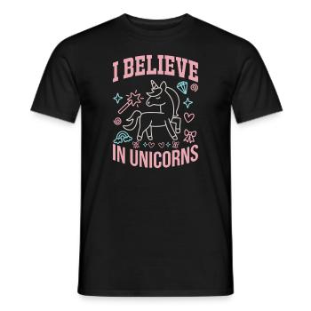 Je crois en la licorne licorne - T-shirt homme - noir - Devant - AI Model Male 178 light (178cm)
