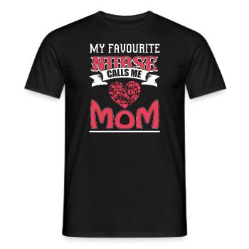 MY FAVORITE SISTER CALLS ME MOM - Men's T-Shirt - black - Front - AI Model Male 178 light (178cm)