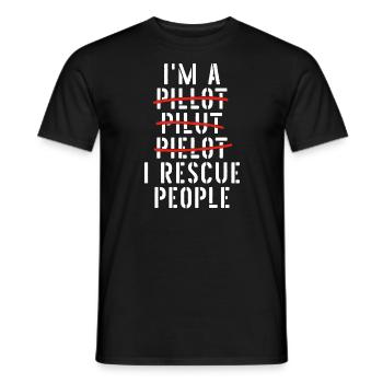 Pilotes de radeau de sauvetage de recherche et de sauvetage - T-shirt homme - noir - Devant - AI Model Male 178 light (178cm)