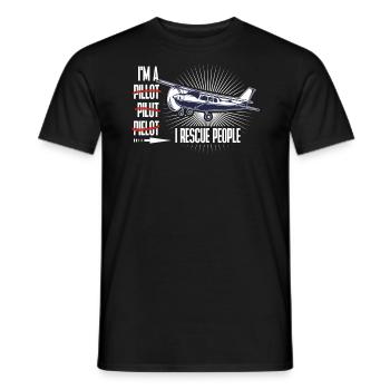 Fautes d’orthographe pour un pilote de sauvetage - T-shirt homme - noir - Devant - AI Model Male 178 light (178cm)
