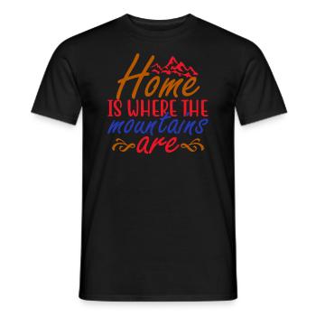 Zuhause ist, wo die Mountais sind Wandershirt - Männer T-Shirt - Schwarz - Vorne - AI Model Male 178 light (178cm)