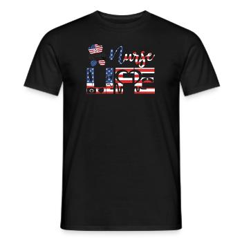 KRANKENSCHWESTER Nurse Life - Men's T-Shirt - black - Front - AI Model Male 178 light (178cm)
