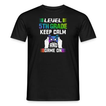 Niveau 5TH GRADE restez calme et jouez - T-shirt homme - noir - Devant - AI Model Male 178 light (178cm)
