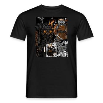 Tiger Samurai comic - Men's T-Shirt - black - Front - AI Model Male 178 light (178cm)