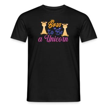Né pour être une licorne Licorne - T-shirt homme - noir - Devant - AI Model Male 178 light (178cm)