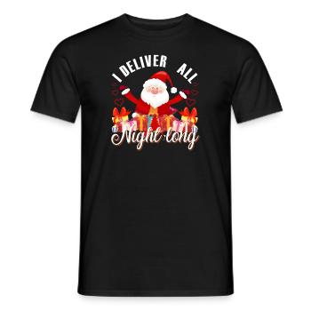 Lustiges Ich liefere die ganze Nacht Christmas - Männer T-Shirt - Schwarz - Vorne - AI Model Male 178 light (178cm)