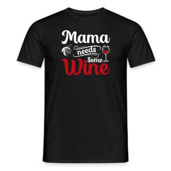 Maman a besoin de vin - T-shirt homme - noir - Devant - AI Model Male 178 light (178cm)