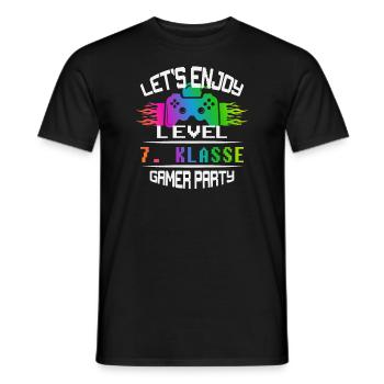 Level 7. KLASSE keep calm and game on - Männer T-Shirt - Schwarz - Vorne - AI Model Male 178 light (178cm)
