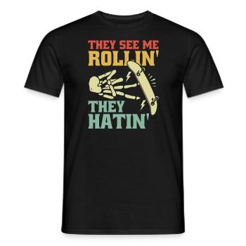 Fingerboard Hand Skateboarding Fingerboarding - Männer T-Shirt - Schwarz - Vorne - AI Model Male 178 light (178cm)