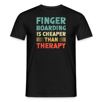 Fingerboard Spruch Fingerboarding - Männer T-Shirt - Schwarz - Vorne - AI Model Male 178 light (178cm)