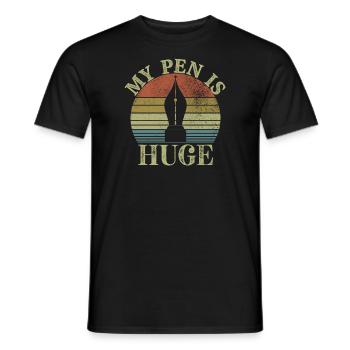 Mein Stift ist riesig Füllfederhalter Schreibgerät - Männer T-Shirt - Schwarz - Vorne - AI Model Male 178 light (178cm)