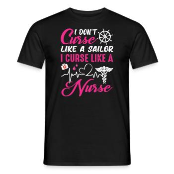 Curse like a nurse - Men's T-Shirt - black - Front - AI Model Male 178 light (178cm)