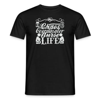 Infirmière coordonnatrice du chaos - T-shirt homme - noir - Devant - AI Model Male 178 light (178cm)