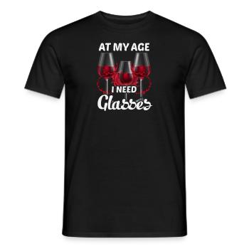 À mon âge, j’ai besoin de lunettes - T-shirt homme - noir - Devant - AI Model Male 178 light (178cm)