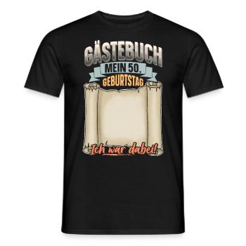 50. Geburtstag Gästebuch - Männer T-Shirt - Schwarz - Vorne - AI Model Male 178 light (178cm)