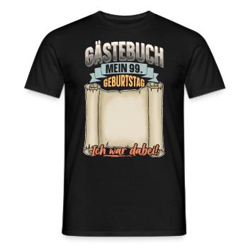 99. Geburtstag Gästebuch - Männer T-Shirt - Schwarz - Vorne - AI Model Male 178 light (178cm)