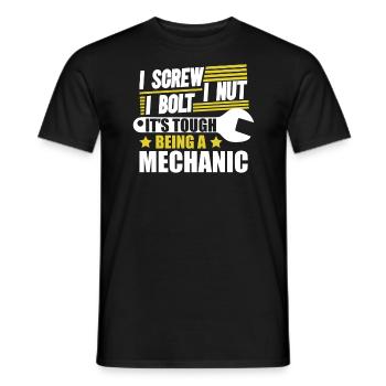 C’est difficile d’être mécanicien - T-shirt homme - noir - Devant - AI Model Male 178 light (178cm)