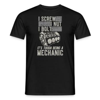 C’est difficile d’être mécanicien - T-shirt homme - noir - Devant - AI Model Male 178 light (178cm)