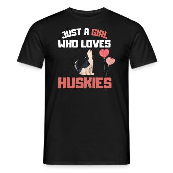 Chiens Amoureux des chiens Fille Cadeau Husky - T-shirt homme - noir - Devant - AI Model Male 178 light (178cm)