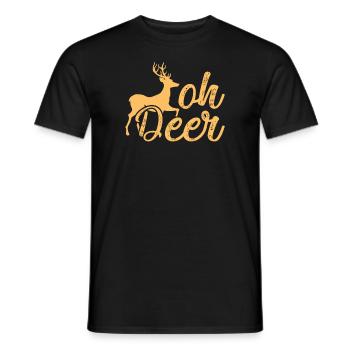 Ugly Christmas Oh Deer Sayings - Men's T-Shirt - black - Front - AI Model Male 178 light (178cm)