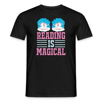 Unicorn Reading Is Magical - Men's T-Shirt - black - Front - AI Model Male 178 light (178cm)