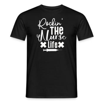 Rockin The Nurse Life - Männer T-Shirt - Schwarz - Vorne - AI Model Male 178 light (178cm)