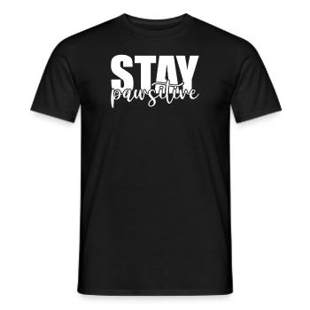 Restez pawsitive - T-shirt homme - noir - Devant - AI Model Male 178 light (178cm)