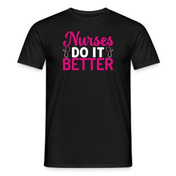 Nurses do it better - Men's T-Shirt - black - Front - AI Model Male 178 light (178cm)