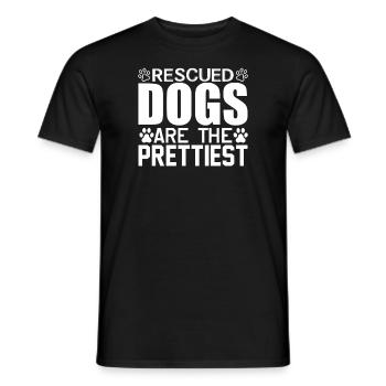 Rescued dogs are the prettiest - Men's T-Shirt - black - Front - AI Model Male 178 light (178cm)