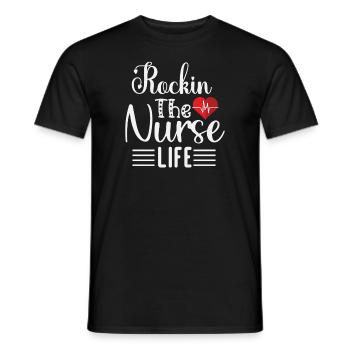 Rockin The Nurse Life - Men's T-Shirt - black - Front - AI Model Male 178 light (178cm)