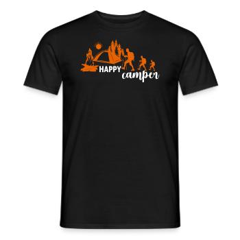 Happy Camper Zelten Outdoor Familie T-Shirt - Männer T-Shirt - Schwarz - Vorne - AI Model Male 178 light (178cm)
